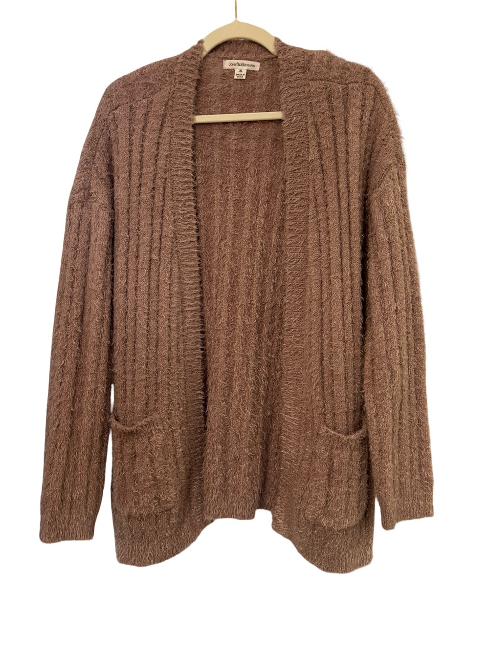 JohnPaulRichard Cozy Open-Front Dusty Pink Maeve Cardigan XL